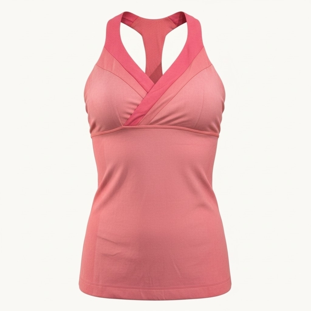 Lululemon Vintage Coral Pink Racerback Tank Top Size 6 Built-In Bra